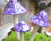 Grape Goodness Purple Ceramic Mushroom – Handmade Garden Decor