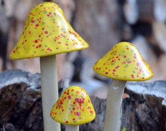 Wildfire Ceramic Mushroom. Garden Decoration