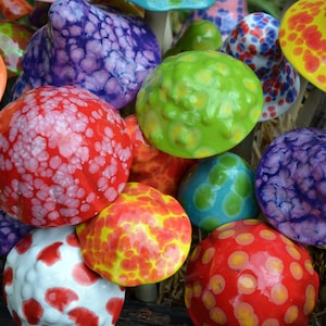 Ceramic Mushrooms: The Funtasmic Variety Pack.  Ceramic Gift  Outdoor Decoration Garden Art