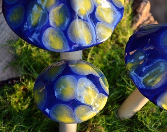 Firefly Night Ceramic Mushroom.  Shroomyz. Garden Decoration