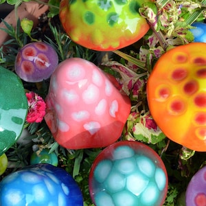 Ceramic Mushrooms: THE GUMDROP COLLECTION Pack. Shroomyz. Garden Decoration Outdoor Art image 5