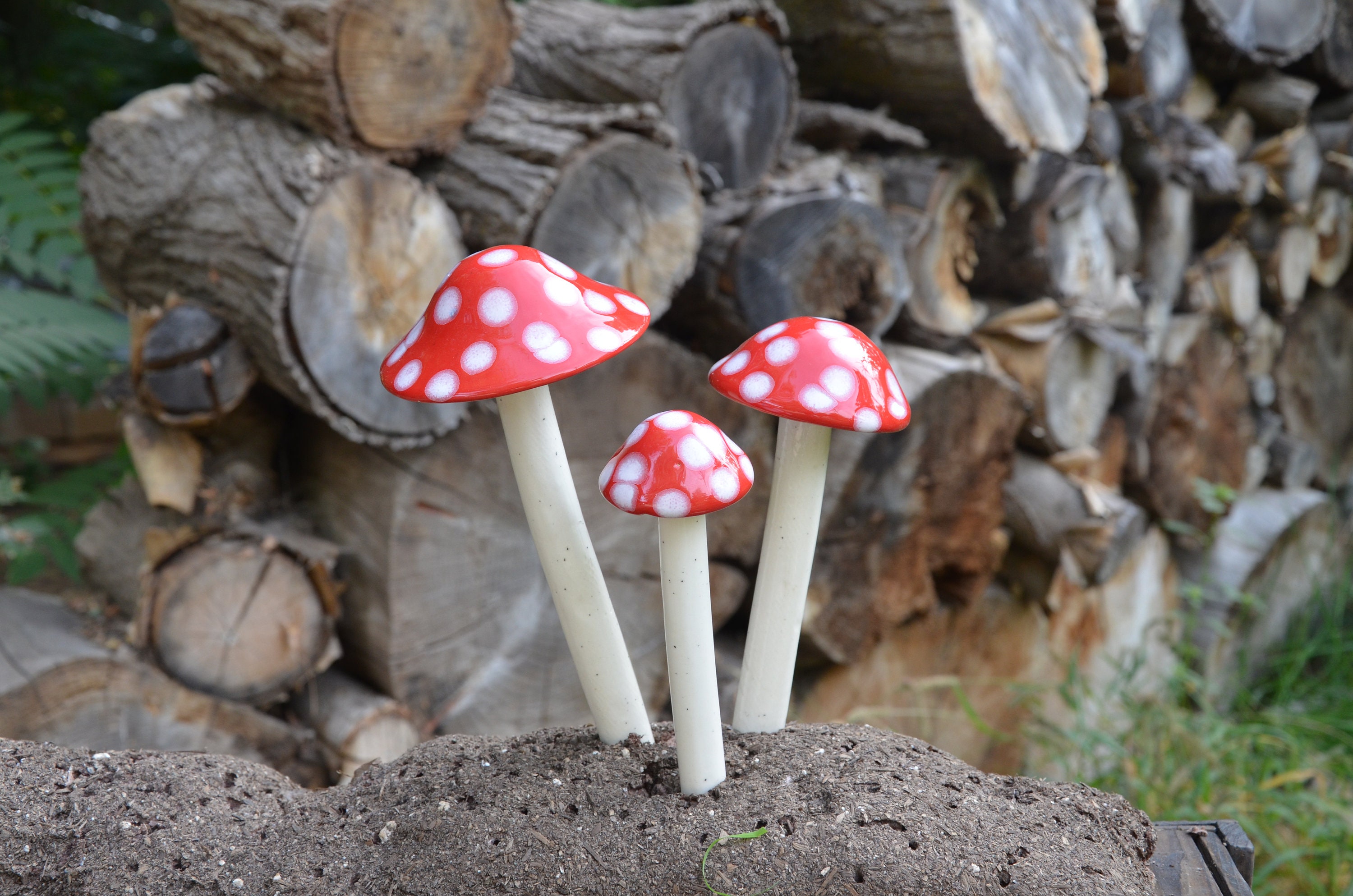 12pcs-red / White Lacquer Mushrooms-fake Mushrooms-artificial