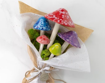 Ceramic Mushroom Bouquet. Shroomyz Bouquet.  Mother's Day Gift. Gift For Her. Garden. Gift for Grandma