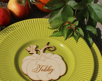 Thanksgiving table decorsThanksgiving place cardsPumpkin shapedecorCustomThanksgiving name signThanksgiving dinner decorThanksgiving Pumpkin