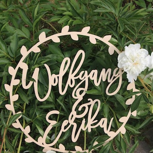 Personalized Wreath for wedding/Custom Wood Wedding Decor/Custom laser cut signs/Mr&mrs wedding wreath/Laser cut wedding wreath