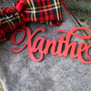 Laser gesneden houten naam tekent voor kerst sokken/Custom Laser gesneden Christmas stocking tekenen/plaats kerstkaarten /Christmas sok hout decoren
