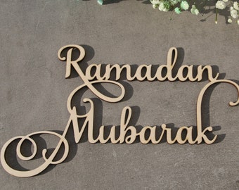 Eid decorations Ramadan place cards EID MUBARAK decorations laser cut Place Setting Bismillah Inshallah sign Mubarak sign Ramadan sign