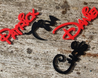 Disney font style place cardsLaser cut Wedding Disneycards Laser cut place cardsWedding table decorBirthday decorKids table cards
