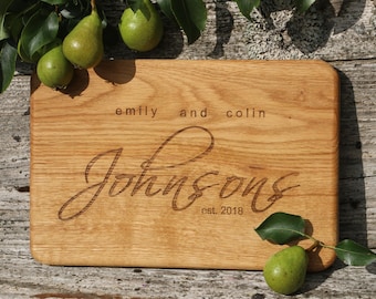 Engraved oak cutting board/Custom OAK cutting board/oak cutting board as wedding gift/cutting board anniversary gift/housewarming gift for