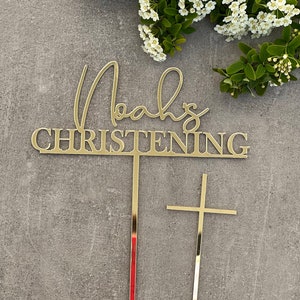 Christening Cake Topper Cake Topper Cake Decoration Personalised Cake Toppers Personalized Baptism Cake Topper Christening Topper image 5