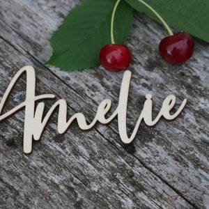 Nom de lieu de mariage personnalisé découpé au laser/Enseignes de mariage en bois personnalisées/Cartes de lieu en bois/Décoration de table de MARIAGE/Prénoms découpés au laser/ÉTIQUETTES pour mariage
