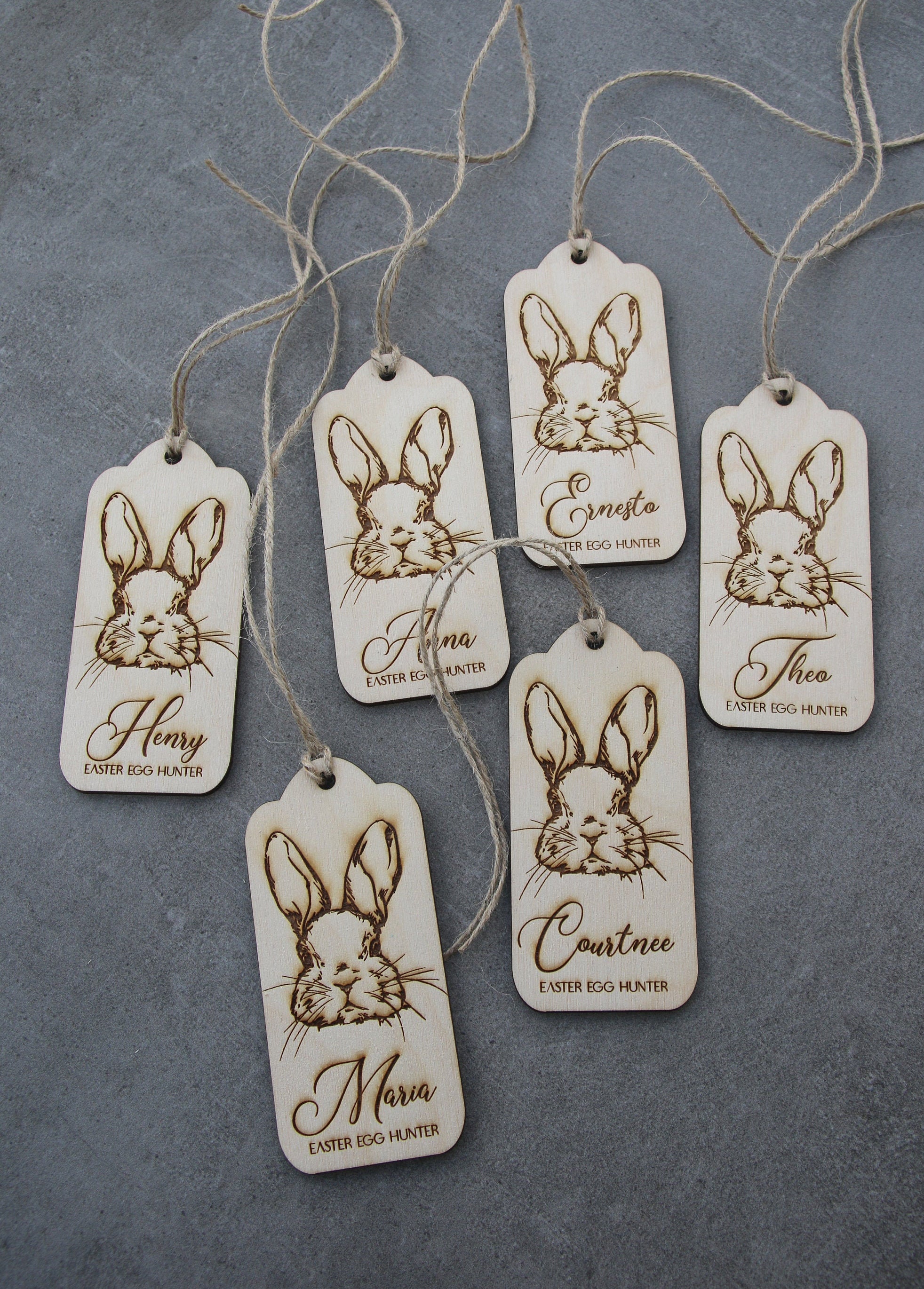 RABBIT Tags Easter Basket Tag Rabbit Personalized Easter Name - Etsy