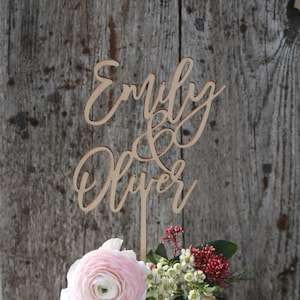 Topper per torta nuziale in oro rosa tagliato al laser/Topper per torta nuziale personalizzato/Topper per torta nuziale per coppia/Topper per torta personalizzato/Topper con nomi personalizzati/coppia