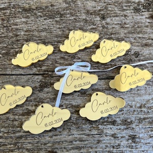 Wolk naam plaatskaart drankje tag charme baby shower wolk partij gunst naam kaart tabel nummer tags voor drank glas plaatskaarten wolk vorm
