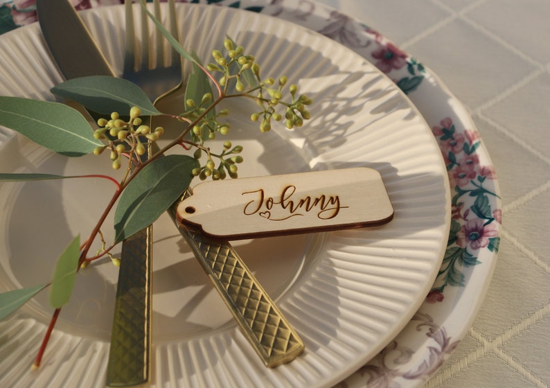 place card names,modern calligraphy place card,engraved place cards,tags Laser cut wedding table namesWooden place cardsWedding table signs