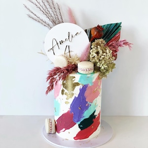 Topper per torta con nome in oro 3D tagliato al laser/Topper per torta di compleanno personalizzato/Topper per torta di compleanno/Topper per torta personalizzato/Topper con nomi personalizzati/Topper di compleanno