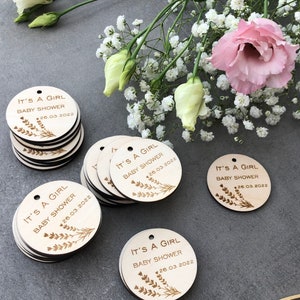 Het is een meisje houten kaarten, het is een jongen houten naamplaatjes, baby douche, houten gift tag, houten baby douche tags, houten gift tag, hout naamplaatje, baby tags