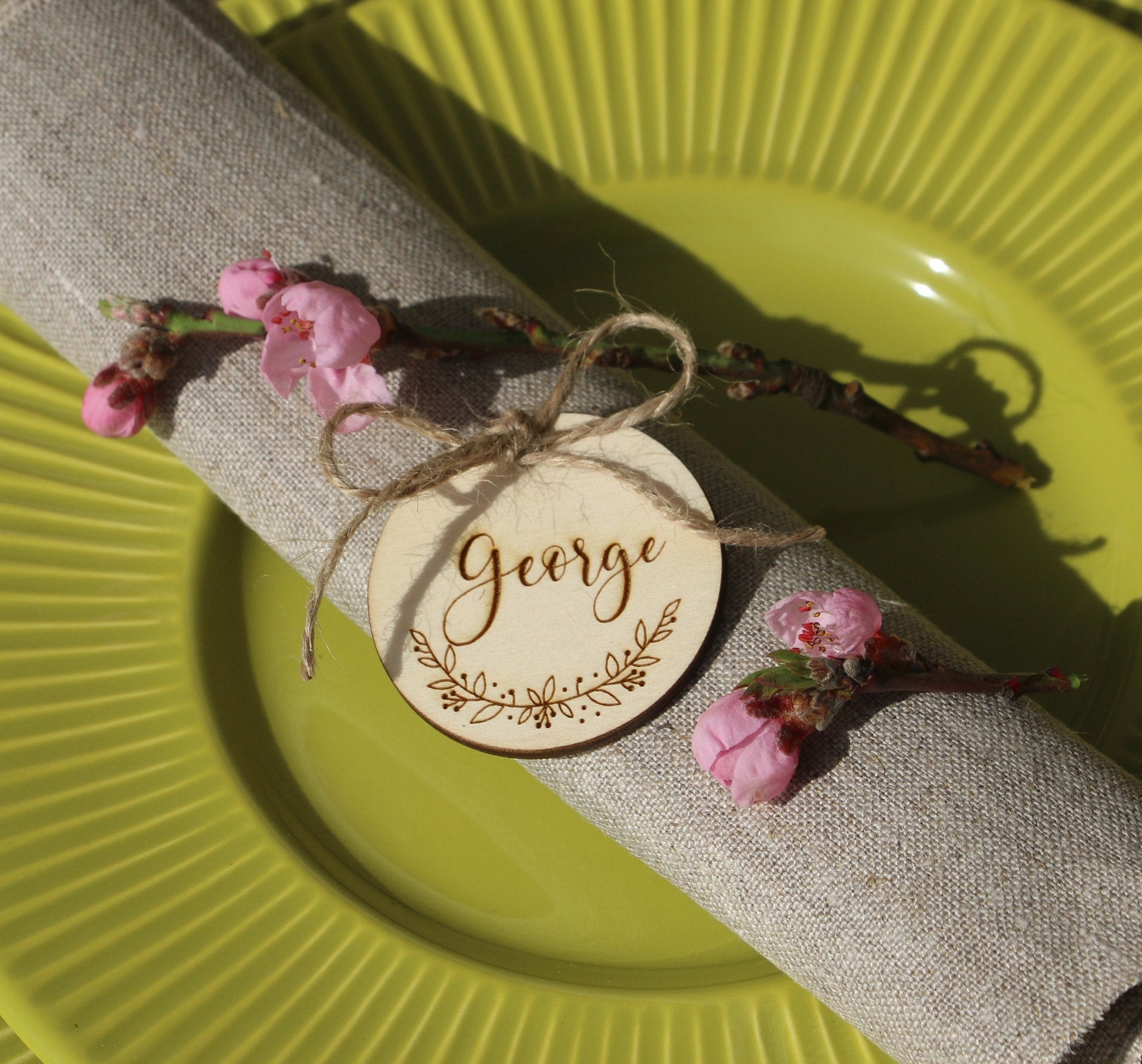 Etichette Tag In Legno Da Pianta Esagonali "Let Love Grow" Con - Foto 2