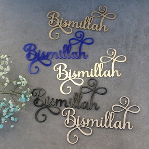 Bismillah Schild Eid Dekor Ramadan Tischkarten EID MUBARAK Dekore Laser cut Place Setting Bismillah Inshallah Zeichen Mubarak Schild Ramadan Schild