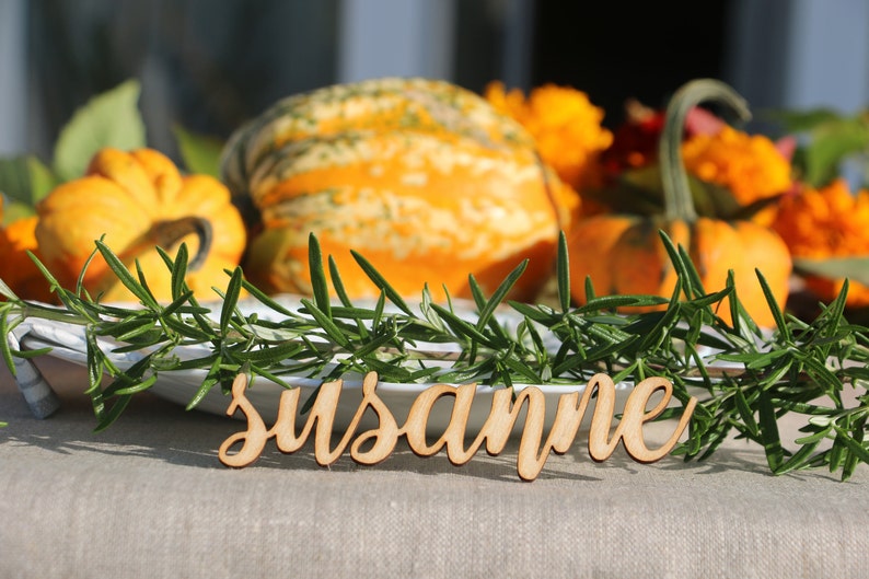 Laser Cut wood Thanksgiving Name signsCustom Laser cut Thanksgiving Setting SignsThanksgiving place cardsThanksgiving table decors image 8