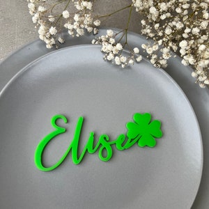 Decorazione da tavolo quadrifoglioSegnaposto con trifoglioCartelli con nome con trifoglio Trifoglio Trifoglio Portafortuna Segnaposto Segnaposto irlandese