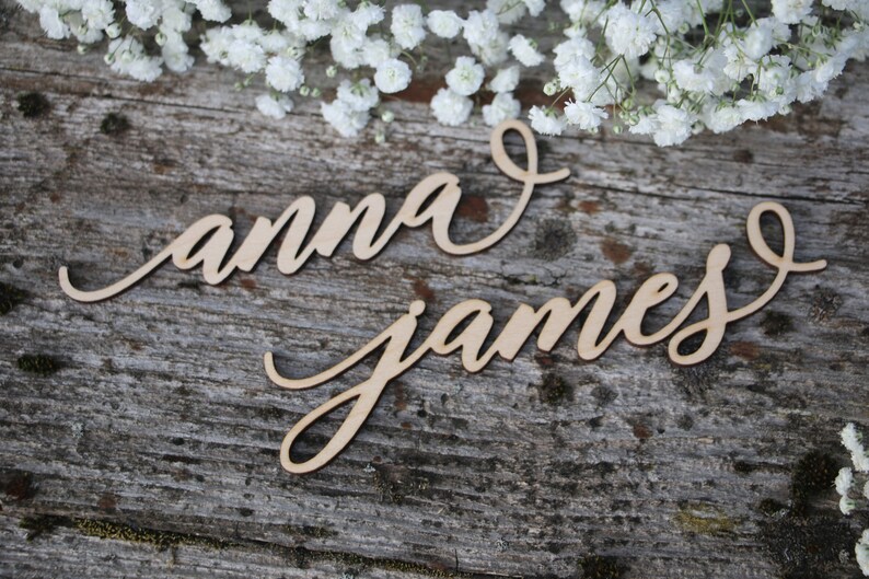 Laser cut wood names Custom Laser cut Name Signs Wedding place cards Laser cut wood signs Place setting signs
