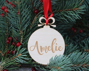 Ornament for Christmas Tree/Wood Gift tag/Christmas Ornament/Custom Gift Decoration/Personalized Gift/ Xmas gift tag