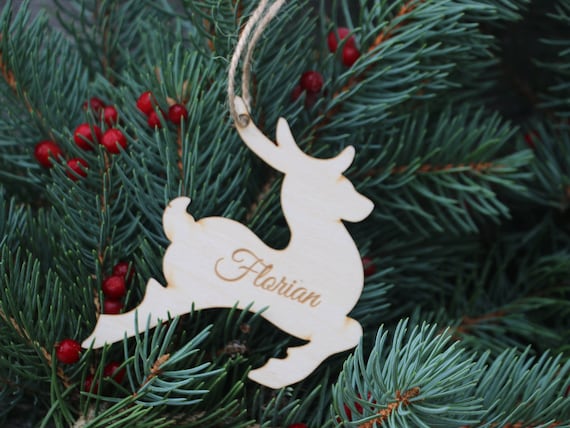 Personalized Reindeer Ornament | Personalized Rudolph Wooden Ornaments | Custom Ornament | Kids Ornaments | Custom Ornaments | Reindeer Gift