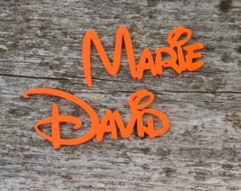 Disney font style place cardsLaser cut Wedding Disneycards Laser cut place cardsWedding table decorBirthday decorKids table cards