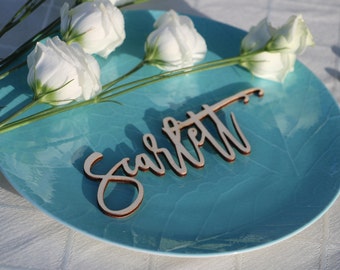 Gold painted  Place cards Wedding place cards Custom Laser Cut Names Place Setting Sign Dinner Party Place Card Wedding Escort Card Party