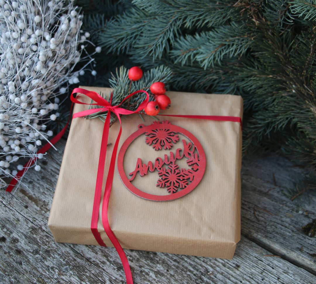 Laser Cut Name for Christmas Tree/wood Bauble Snowflakeornament/custom