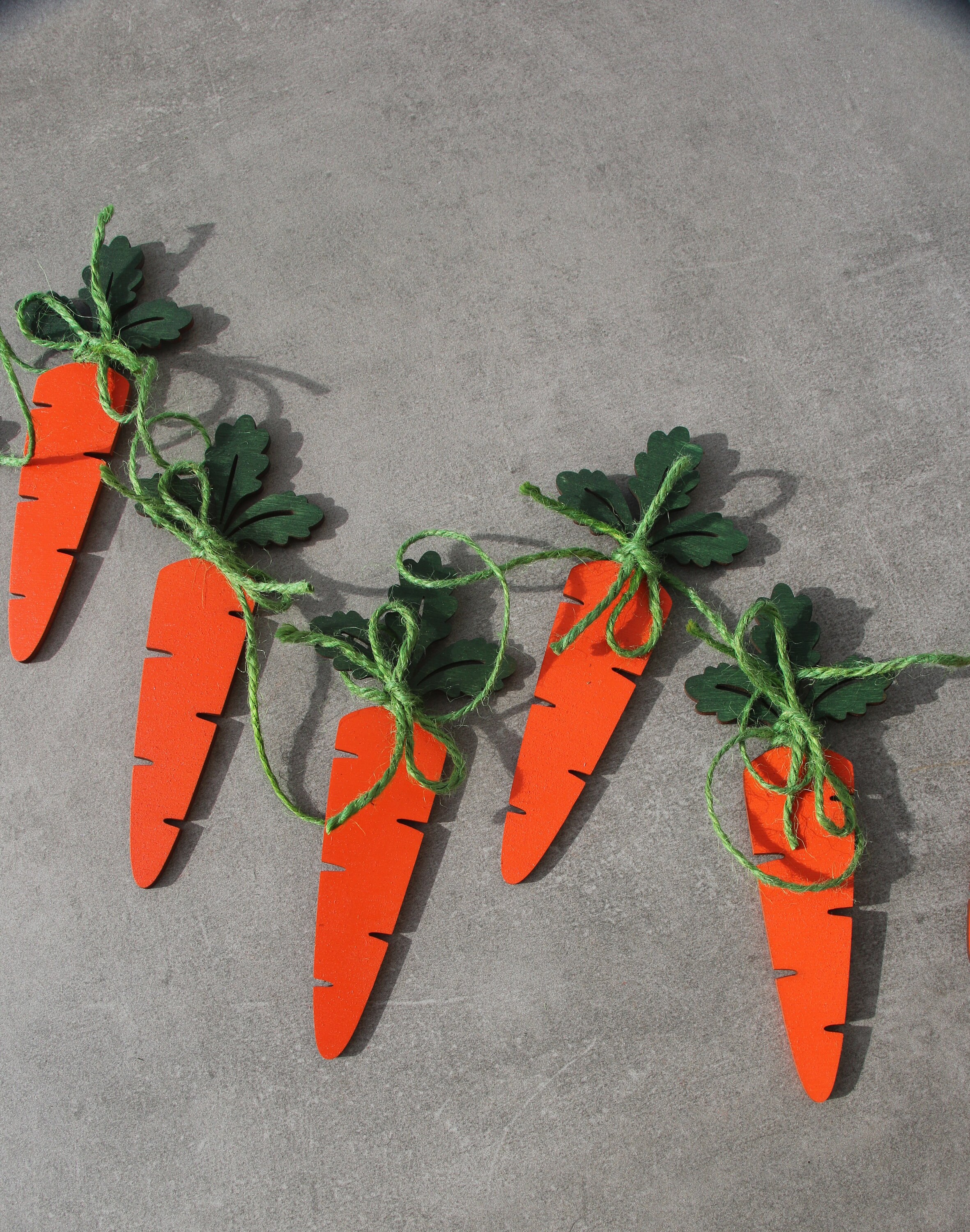 Easter Carrot Garland Wood Carrot Garland Wood Shapes Easter Etsy