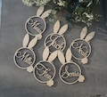 RABBIT tags Easter basket tag Rabbit Personalized Easter name tags Labels Gift tags Custom wooden name Easter basket Easter Rabbit decor product logo