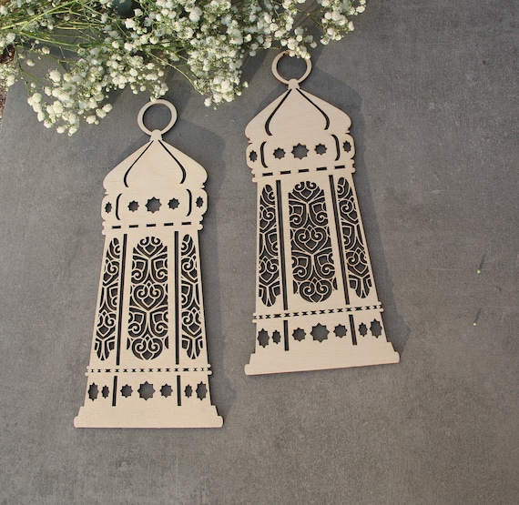 RAMADAN MUBARAK lantern Laser cut wood Ramadan lamp Ramadan decor Ramadan wall decors Mubarak RAMADAN Islamic gift Islamic wood lantern