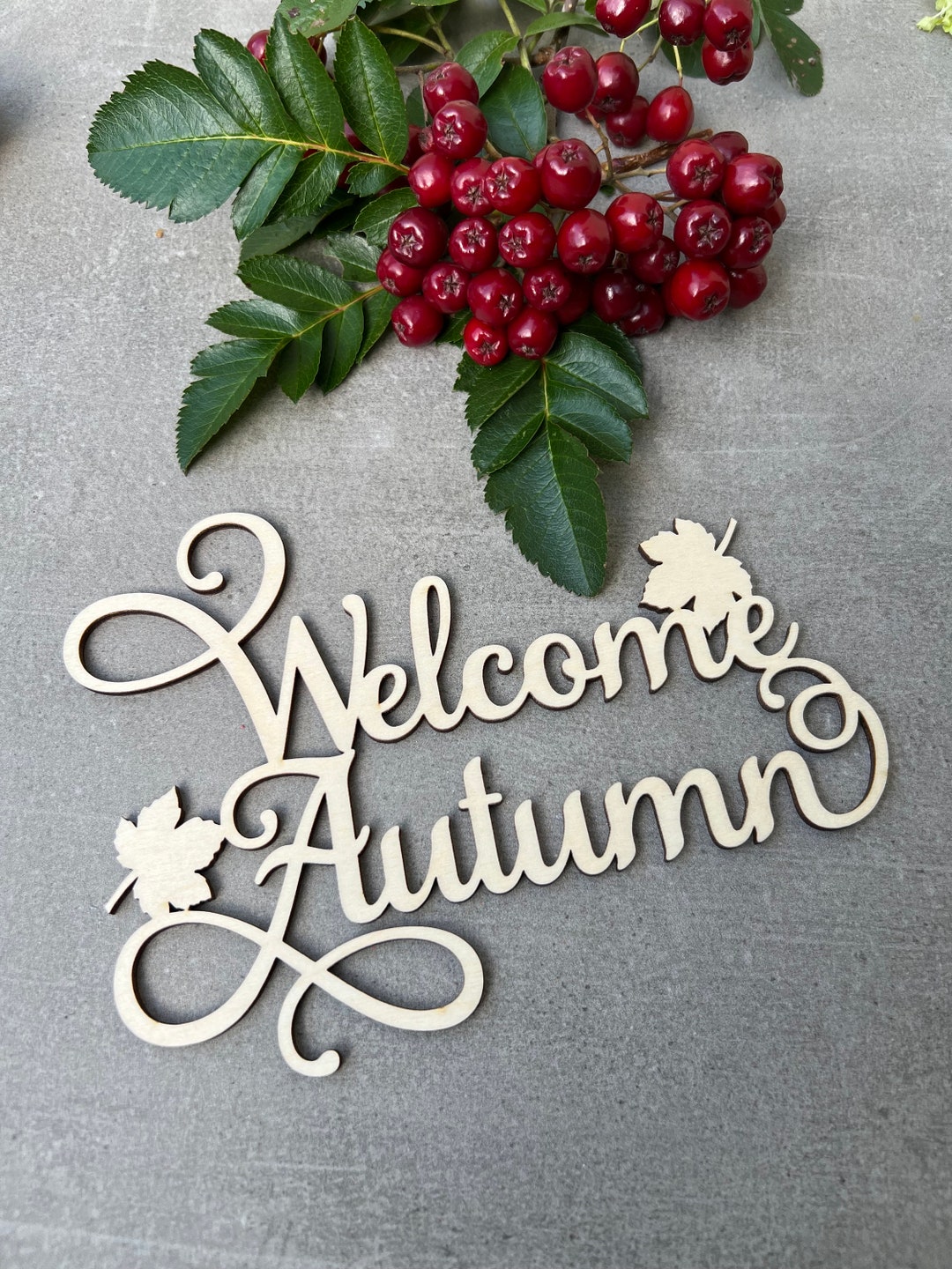 Welcome Autumn Sign Custom Laser Cut Name Signs Wedding Place Cards ...