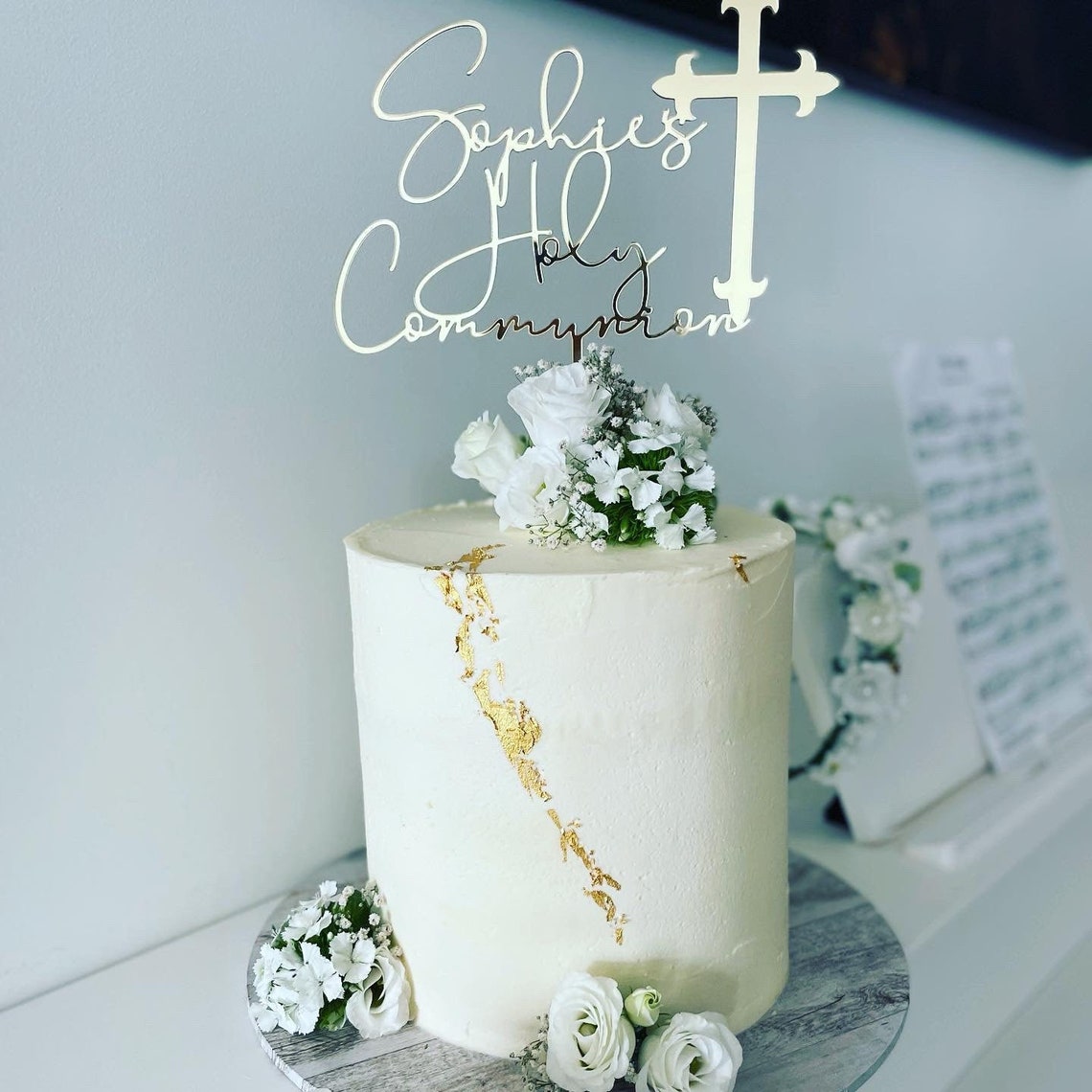 Christening cake topper Baptism Cake Topper Cake Topper Cross Etsy