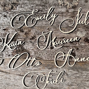 Custom Laser Cut Wedding Place Cards: Gold Mirror Acrylic Names