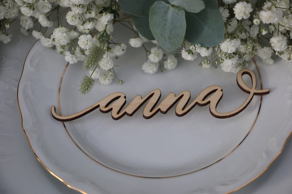 Laser cut custom wedding place namesCustom wood Heart signsWooden place cards WEDDING name cardsLaser cut namesHEART TAGS for wedding