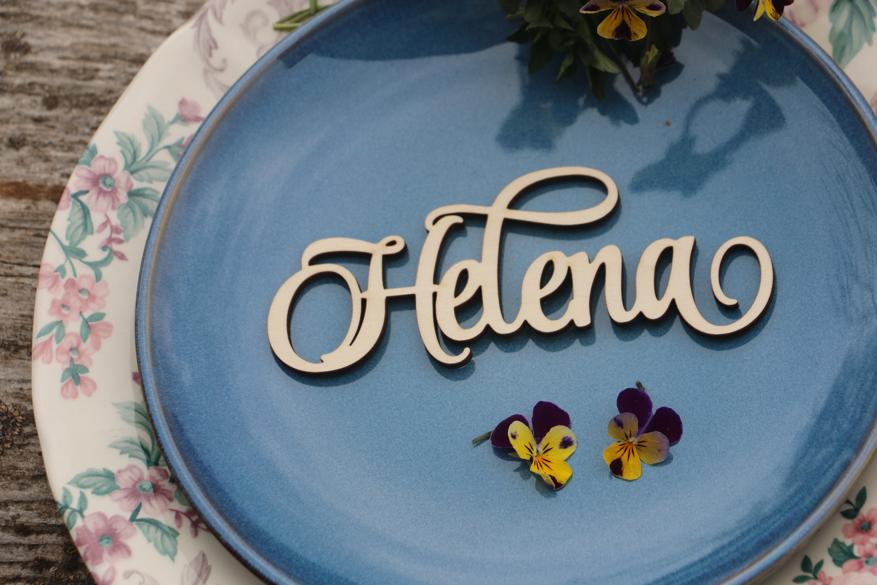 Laser Cut Wood Name Place Cards: Custom Wedding Decor