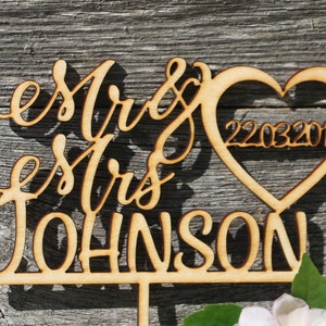 Personalized wedding cake topper/Laser cut wedding signs/Custom cake topper/Newlyweds Cake Topper/Bride&groom cake topper/customnames topper