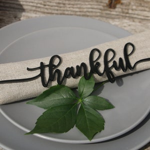 CUSTOM Thanksgiving Tischkarten Danksagung Tischdekoration Laser cut Thanksgiving Place Setting Dankbar Dankbar Gesegnete Sammeln Tischkarten