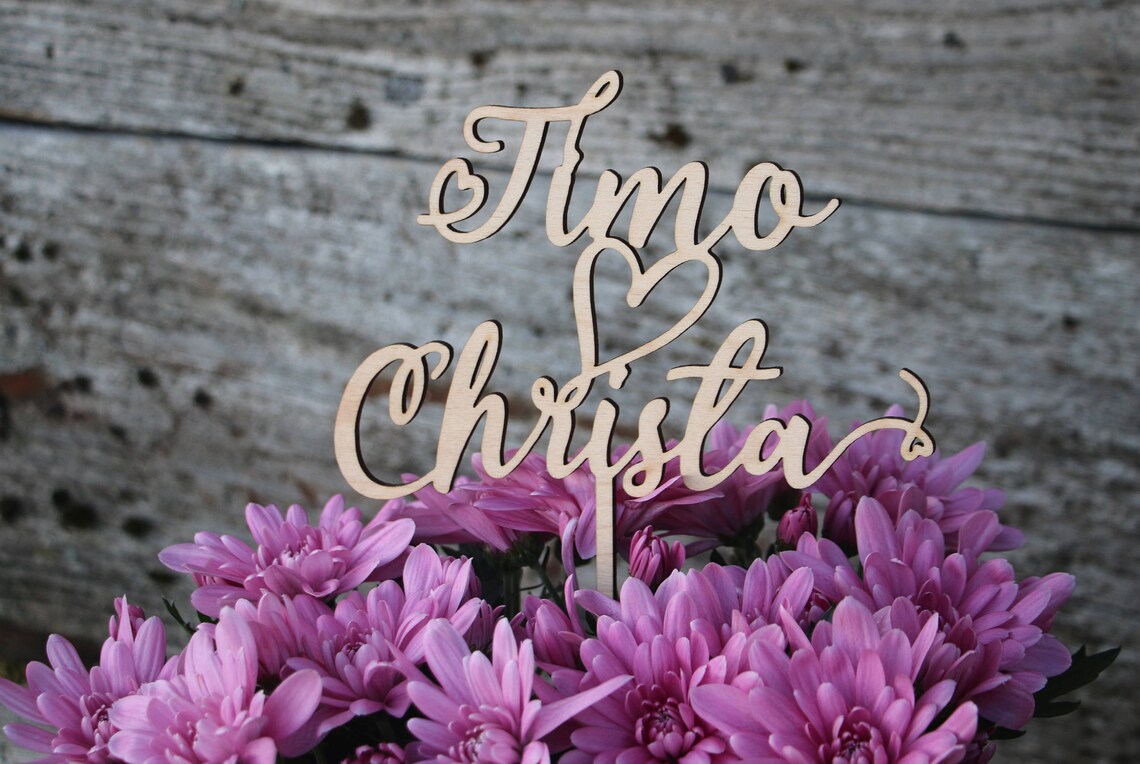 Laser Cut Wood Wedding Cake Topper/personalized Wedding Cake - Etsy