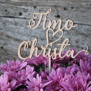 Laser cut wood wedding cake topper/Personalized wedding cake topper/Couple wedding cake topper/Custom cake topper/Custom names topper/topper