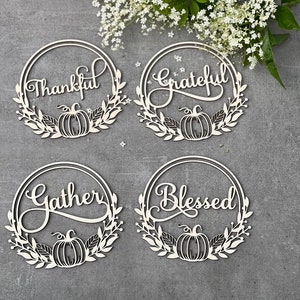 Custom Laser Cut Thanksgiving Place Cards: Birch or Acrylic