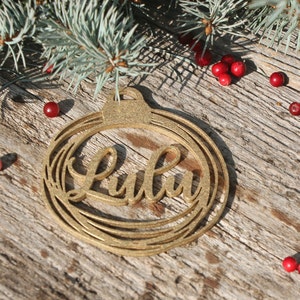Custom Christmas baubles personalized CHRISTMAS pendants in wood ornament laser cut names CHRISTMAS gift tags with name wood Christmas Decor image 6