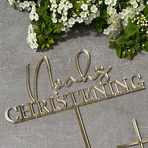 Christening Cake Topper Cake Topper Cake Decoration Personalised Cake Toppers Personalized Baptism Cake Topper Christening Topper