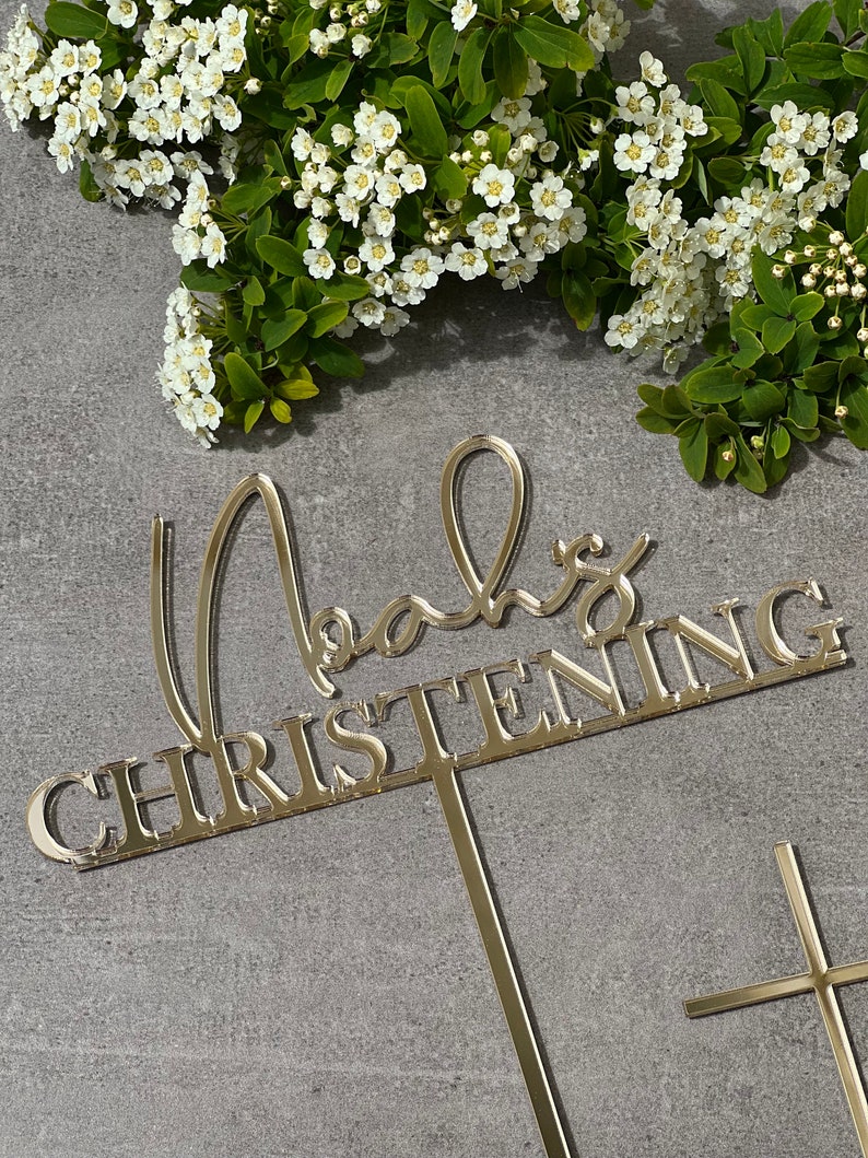 Christening Cake Topper Cake Topper Cake Decoration Personalised Cake Toppers Personalized Baptism Cake Topper Christening Topper zdjęcie 1