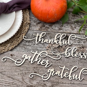 Thanksgiving Tischkarten Danksagung Tischdekoration Laser cut Thanksgiving Place Setting Dankbar Dankbar Gesegnete Sammeln Tischkarten