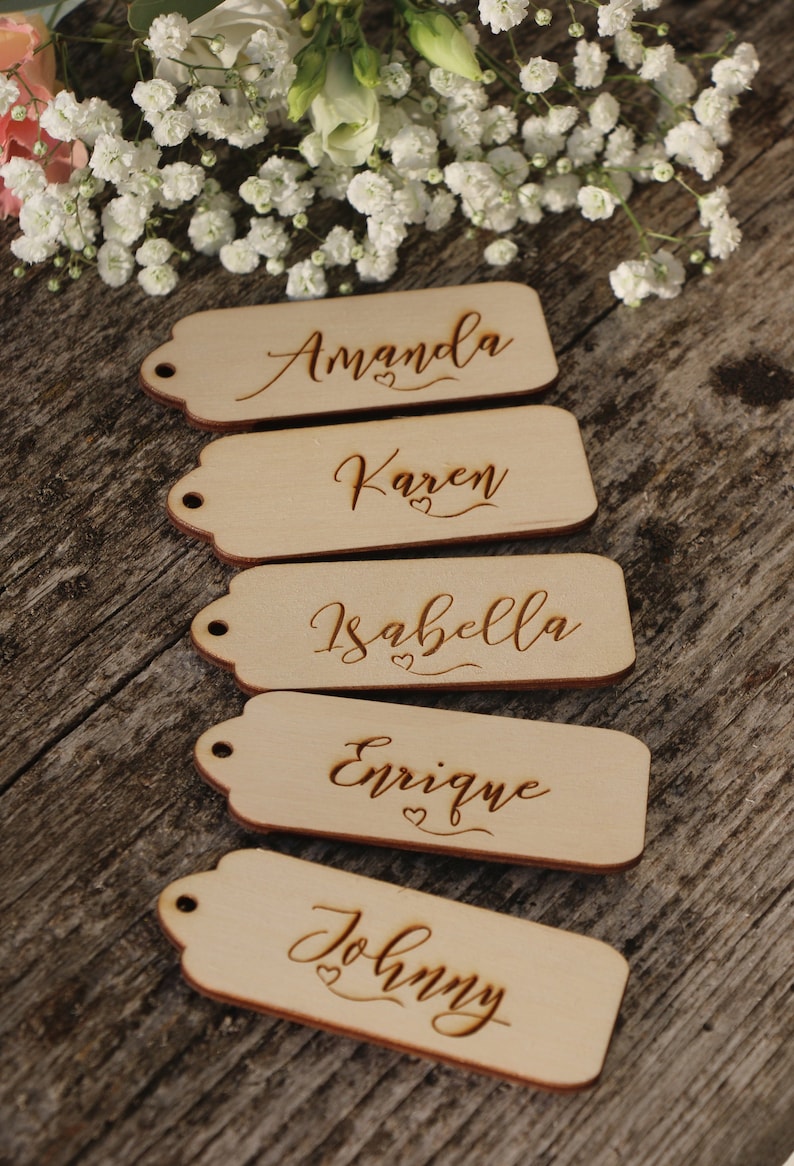 place card names,modern calligraphy place card,engraved place cards,tags Laser cut wedding table namesWooden place cardsWedding table signs