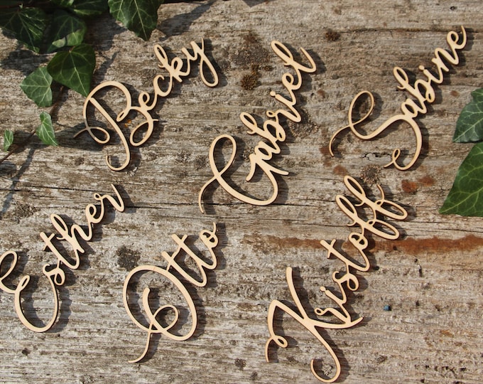 Laser Cut Wood Names Custom Laser Cut Name Signs Wedding Place Etsy